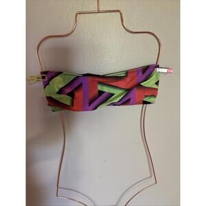 Rachel Comey Bandeau Swim Top in Green Multi, SZ S, $153 Retail, NWOT, 1007